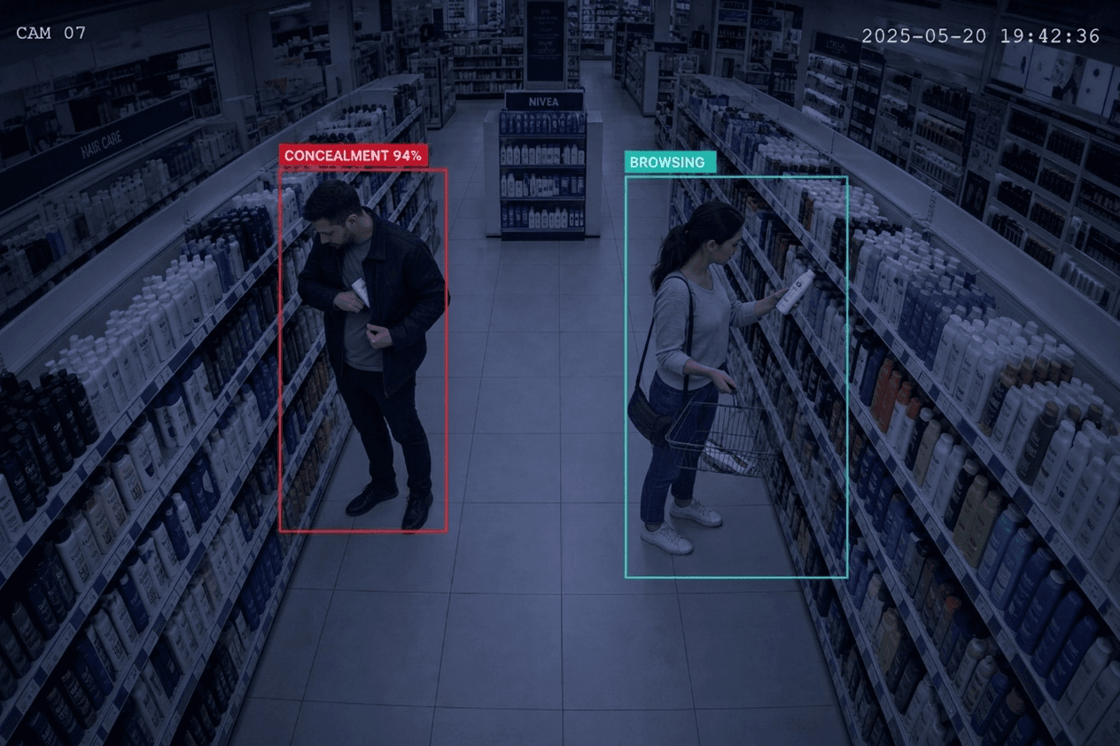 CCTV aisle after IntelliGuard detection calibration
