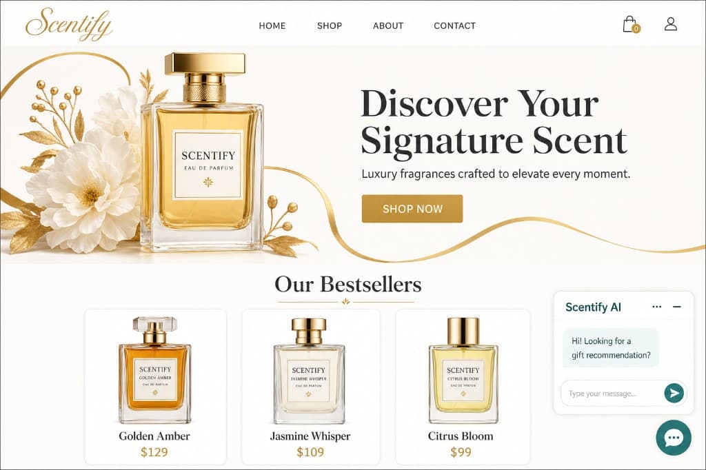 Scentify luxury e-commerce website built for conversion