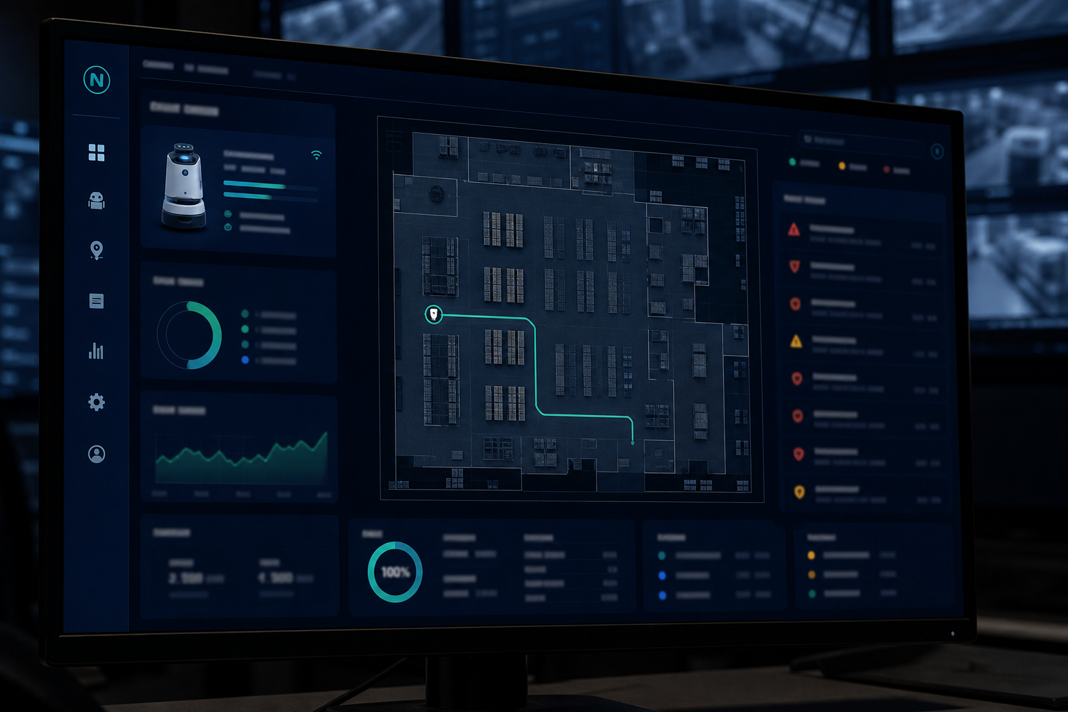 Mapped patrol route on an operations dashboard